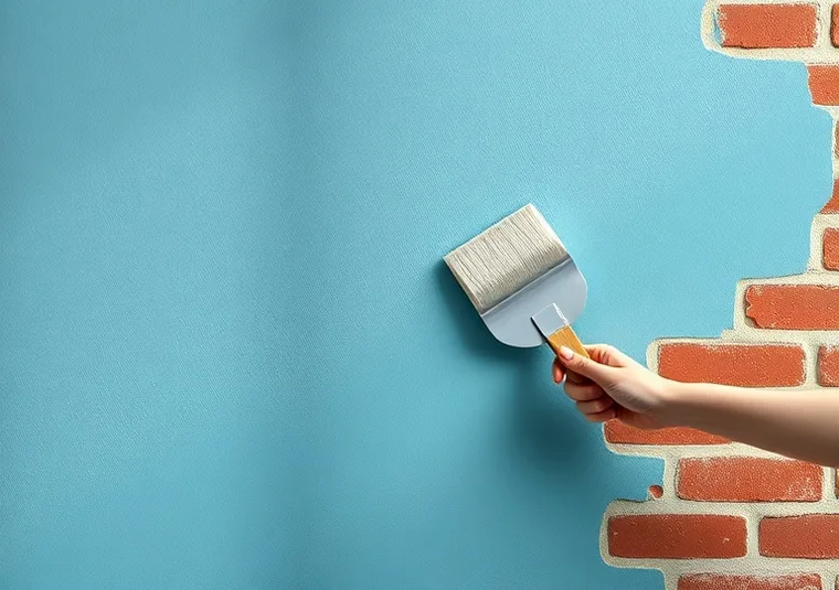 Application d'un enduit décoratif à la lisseuse sur un mur